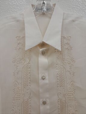 NWT Barong Filipino EN Men's Embroidered Formal Dress Shirt Size XL